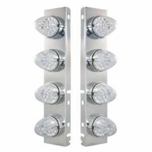 UNITED PACIFIC - 37995 - SOPORTE DEL FILTRO DE AIRE FRONTAL DE ACERO INOXIDABLE CON LUCES REFLECTORAS DE 8X 19 LED Y BISELES PARA LENTES LED/CLARAS PETERBILT-AMBER