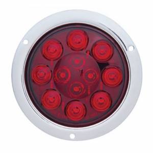 UNITED PACIFIC - UNITED PACIFIC - 38061 - LUZ DE MONTAJE DE BRIDA REDONDA DE 12 LED DE 4" (PARADA, GIRO Y TRASERA) - LED ROJO/LENTE ROJA - Image 2