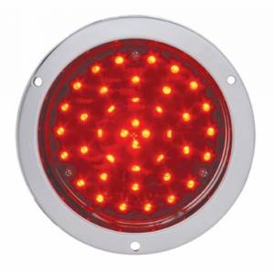 UNITED PACIFIC - 38062 - LUZ DE PLATO PROFUNDO DE MONTAJE DE BRIDA REDONDA DE 40 LED DE 4" (PARADA, GIRO Y COLA) - LED ROJO/LENTE ROJA