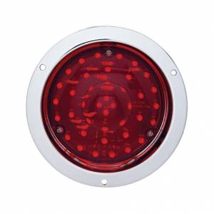 UNITED PACIFIC - UNITED PACIFIC - 38062 - LUZ DE PLATO PROFUNDO DE MONTAJE DE BRIDA REDONDA DE 40 LED DE 4" (PARADA, GIRO Y COLA) - LED ROJO/LENTE ROJA - Image 2