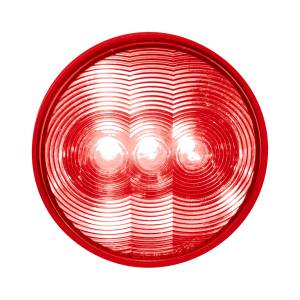 UNITED PACIFIC - 38064B - LUZ REDONDA DE 3 LED DE 4" (PARADA, GIRO Y TRASERA): LED ROJA/LENTE ROJA