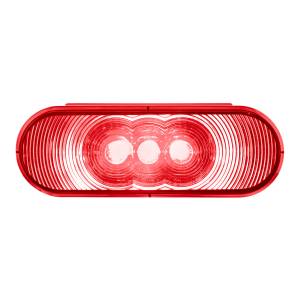 UNITED PACIFIC - 38067B - LUZ OVALADA DE 6" DE 3 LED (PARADA, GIRO Y TRASERA) - LED ROJA/LENTE ROJA