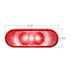 UNITED PACIFIC - UNITED PACIFIC - 38067B - LUZ OVALADA DE 6" DE 3 LED (PARADA, GIRO Y TRASERA) - LED ROJA/LENTE ROJA - Image 9