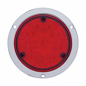 UNITED PACIFIC - UNITED PACIFIC - 38076 - LUZ DE MONTAJE DE BRIDA REDONDA DE 10 LED DE 4" (PARADA, GIRO Y TRASERA) - LED ROJO/LENTE ROJA - Image 2
