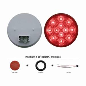UNITED PACIFIC - 38116BRK - KIT DE LUCES REFLECTORAS REDONDAS DE 4" DE 12 LED (PARADA, GIRO Y TRASERA) - LED ROJO/LENTE ROJA