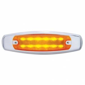 UNITED PACIFIC - 38134B - LUZ RECTANGULAR DE 12 LED (LIQUIDACIÓN/MARCADOR) CON BISEL CROMADO - LED ÁMBAR/LENTE ÁMBAR (A GRANEL)