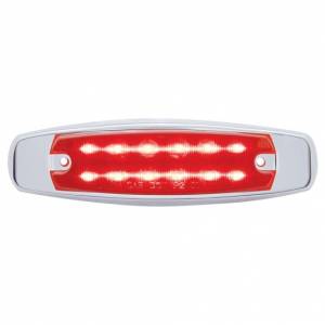 UNITED PACIFIC - 38135 - LUZ RECTANGULAR DE 12 LED (LIQUIDACIÓN/MARCADOR) CON BISEL CROMADO - LED ROJO/LENTE ROJA