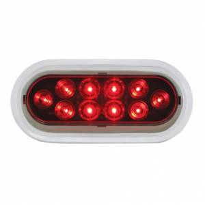 UNITED PACIFIC - 38141 - LUZ OVALADA DE 10 LED DE 6" CON BISEL (PARADA, GIRO Y COLA) - LED ROJO/LENTE ROJA