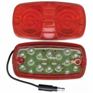 UNITED PACIFIC - 38192 - LUZ RECTANGULAR DE 16 LED DE 4" X 2" (LIQUIDACIÓN/MARCADOR) CON UN SOLO CABLE - LED ROJO/LENTE ROJA