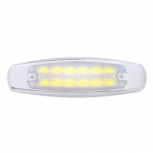 UNITED PACIFIC - UNITED PACIFIC - 38218 - LUZ RECTANGULAR DE 12 LED (LIQUIDACIÓN/MARCADOR) CON BISEL CROMADO - LED ÁMBAR/LENTE TRANSPARENTE - Image 1