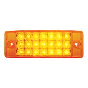 UNITED PACIFIC - 38256 - LUZ RECTANGULAR REFLECTOR DE 21 LED (LIQUIDACIÓN/MARCADOR) - LED ÁMBAR/LENTE ÁMBAR