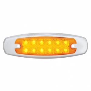 UNITED PACIFIC - 38305B - LUZ RECTANGULAR REFLECTOR DE 12 LED CON BISEL (LIQUIDACIÓN/MARCADOR) - LED ÁMBAR/LENTE ÁMBAR (A GRANEL)