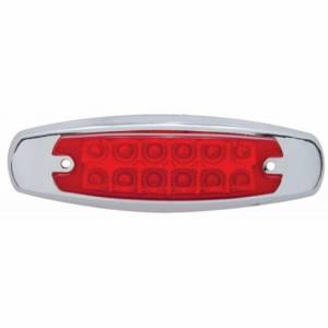 UNITED PACIFIC - 38306 - LUZ RECTANGULAR REFLECTOR DE 12 LED CON BISEL (LIQUIDACIÓN/MARCADOR) - LED ROJO/LENTE ROJA
