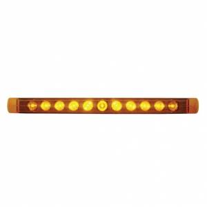 UNITED PACIFIC - 38463 - BARRA DE LUCES DE SEÑAL DE GIRO DE 11 LED DE 17" - LED ÁMBAR/LEENTE ÁMBAR