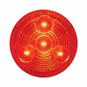 UNITED PACIFIC - 38466B - LUZ REDONDA DE PERFIL BAJO DE 4 LED DE 2-1/2" (LIQUIDACIÓN/MARCADOR) - LED ROJO/LENTE ROJA (A GRANEL)