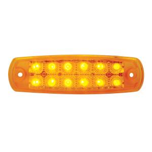 UNITED PACIFIC - 38620B - LUZ RECTANGULAR REFLECTOR LED ÁMBAR DE 12 (LIQUIDACIÓN/MARCADOR) - LENTE ÁMBAR (A GRANEL)