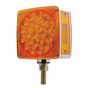 UNITED PACIFIC - 38701 - LUZ DE SEÑAL DE GIRO DE DOBLE CARA DE UN SOLO ESPÁRRAGO DE 45 LED (CONDUCTOR) - LED ÁMBAR Y ROJO/LENTE ÁMBAR Y ROJA