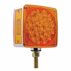 UNITED PACIFIC - 38702 - LUZ DE SEÑAL DE GIRO DE DOBLE CARA DE UN SOLO ESPÁRRAGO DE 45 LED (PASAJERO) - LED ÁMBAR Y ROJO/LENTE ÁMBAR Y ROJA