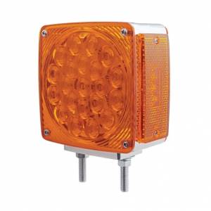 UNITED PACIFIC - 38703 - LUZ DE SEÑAL DE GIRO DE DOBLE CARA DE 45 LED (CONDUCTOR) - LED ÁMBAR Y ROJO/LENTE ÁMBAR Y ROJA