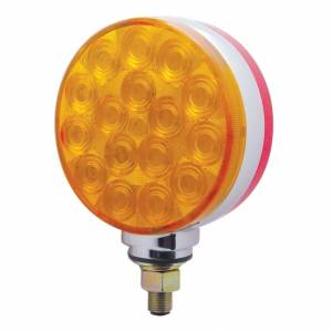 UNITED PACIFIC - 38719 - LUZ DE SEÑAL DE GIRO DE DOBLE CARA REFLECTOR DE UN SOLO PERNO DE 34 LED - LED ÁMBAR Y ROJO / LENTE ÁMBAR Y ROJA