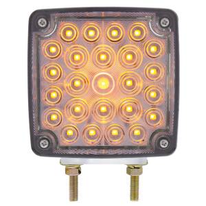 UNITED PACIFIC - 38758 - LUZ DE SEÑAL DE GIRO DE DOBLE CARA DE 52 LED (CONDUCTOR) - LED ÁMBAR Y ROJO/LENTE TRANSPARENTE