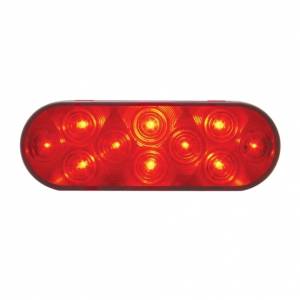 UNITED PACIFIC - 38774 - LUZ OVALADA DE 10 LED DE 6" (PARADA, GIRO Y TRASERA) - LED ROJA/LENTE ROJA
