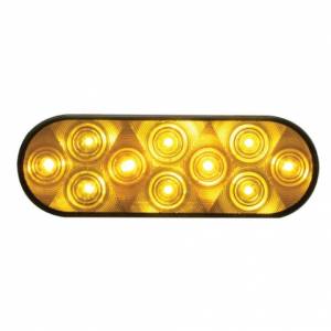UNITED PACIFIC - 38775 - LUZ DE SEÑAL DE GIRO OVALADA DE 10 LED DE 6" - LED ÁMBAR/LENTE ÁMBAR