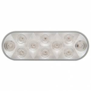 UNITED PACIFIC - 38776 - LUZ OVALADA DE 10 LED DE 6" (PARADA, GIRO Y TRASERA) - LED ROJA/LENTE TRANSPARENTE