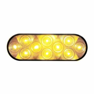 UNITED PACIFIC - 38777B - LUZ DE SEÑAL DE GIRO OVALADA DE 10 LED DE 6" - LED ÁMBAR/LENTE TRANSPARENTE (A GRANEL)
