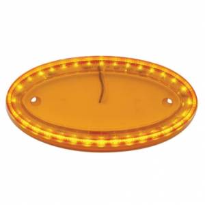 UNITED PACIFIC - 38893 - LUZ EMBLEMA GRANDE DE 32 LED PARA PETERBILT - LED ÁMBAR/LENTE ÁMBAR