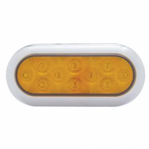 UNITED PACIFIC - UNITED PACIFIC - 38901 - LUZ DE SEÑAL DE GIRO DE MONTAJE DE BRIDA OVALADA DE 10 LED DE 6" CON BISEL - LED ÁMBAR/LEENTE ÁMBAR - Image 2