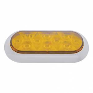 UNITED PACIFIC - UNITED PACIFIC - 38901 - LUZ DE SEÑAL DE GIRO DE MONTAJE DE BRIDA OVALADA DE 10 LED DE 6" CON BISEL - LED ÁMBAR/LEENTE ÁMBAR - Image 3