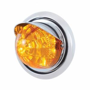 UNITED PACIFIC - 39158 - LUZ DE PARACHOQUES DELANTERO CON 17 REFLECTORES LED ÁMBAR LUZ SANDÍA Y VISERA PARA FREIGHTLINER COLUMBIA - LENTE ÁMBAR