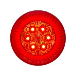 UNITED PACIFIC - 39214 - LUZ DE TURBINA REDONDA DE 16 LED DE 4" (PARADA, GIRO Y TRASERA) - LED ROJO/LENTE ROJA