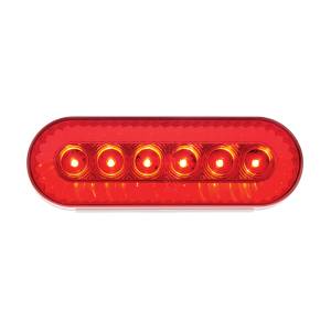 UNITED PACIFIC - 39218 - LUZ DE TURBINA OVALADA DE 20 LED DE 6" (PARADA, GIRO Y TRASERA) - LED ROJO/LENTE ROJA