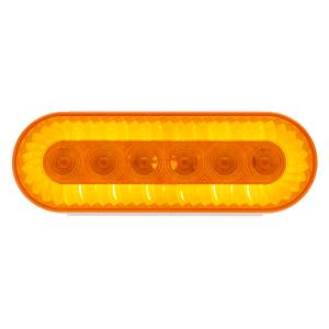 UNITED PACIFIC - 39219 - LUZ DE TURBINA OVALADA DE 6" DE 20 LED (SEÑAL DE GIRO) - LED ÁMBAR/LENTE ÁMBAR