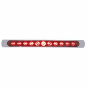 UNITED PACIFIC - UNITED PACIFIC - 39251 - BARRA DE LUCES DE 11 LED DE 17" (PARADA, GIRO Y TRASERA) CON BISEL CROMADO - LED ROJO/LENTE ROJA - Image 1
