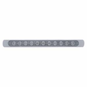 UNITED PACIFIC - 39252 - BARRA DE LUCES DE 11 LED DE 17" P/T/C CON BISEL CROMADO - LED ÁMBAR/LENTE TRANSPARENTE