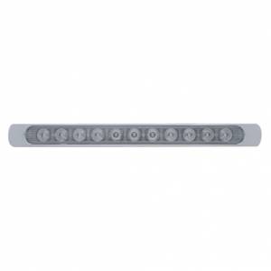 UNITED PACIFIC - UNITED PACIFIC - 39253 - BARRA DE LUCES DE 11 LED DE 17" (PARADA, GIRO Y TRASERA) CON BISEL CROMADO - LED ROJO/LENTE TRANSPARENTE - Image 1