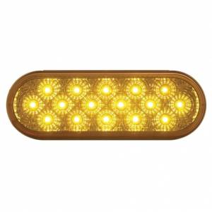 UNITED PACIFIC - 39341 - LUZ DE SEÑAL DE GIRO REFLECTOR OVALADA DE 16 LED DE 6" - LED ÁMBAR/LEENTE ÁMBAR