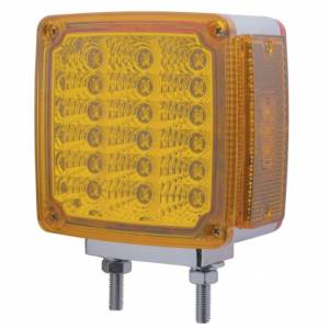UNITED PACIFIC - 39377 - LUZ DE SEÑAL DE GIRO DE DOBLE CARA REFLECTOR DE 39 LED (CONDUCTOR) - LED ÁMBAR Y ROJO/LENTE ÁMBAR Y ROJA