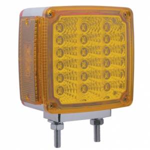 UNITED PACIFIC - 39378 - LUZ DE SEÑAL DE GIRO DE DOBLE CARA REFLECTOR DE 39 LED (PASAJERO) - LED ÁMBAR Y ROJO/LENTE ÁMBAR Y ROJA