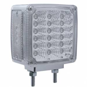 UNITED PACIFIC - 39380 - LUZ DE SEÑAL DE GIRO DE DOBLE CARA REFLECTOR DE 39 LED (PASAJERO) - LED ÁMBAR Y ROJO/LENTE TRANSPARENTE