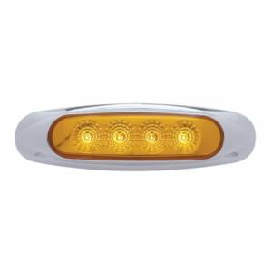 UNITED PACIFIC - 39398B - LUZ REFLECTORA DE 4 LED (LIQUIDACIÓN/MARCADOR) - LED ÁMBAR/LENTE ÁMBAR (A GRANEL)