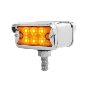 UNITED PACIFIC - 39412 - LUZ DE DOBLE CARA DE 12 LED DE FUNCIÓN DOBLE CON VISERA - MONTAJE EN T - LED ÁMBAR Y ROJO/LENTE ÁMBAR Y ROJA