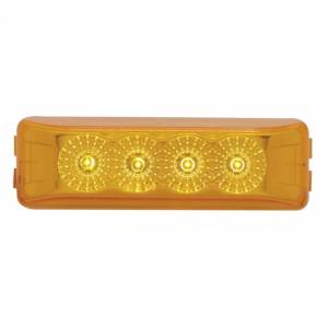 UNITED PACIFIC - 39463 - LUZ RECTANGULAR REFLECTOR DE 4 LED (LIQUIDACIÓN/MARCADOR) - LED ÁMBAR/LENTE ÁMBAR