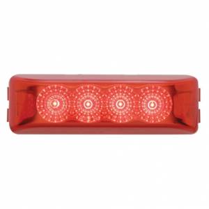 UNITED PACIFIC - 39464B - LUZ RECTANGULAR REFLECTOR DE 4 LED (LIQUIDACIÓN/MARCADOR) - LED ROJO/LENTE ROJA (A GRANEL)