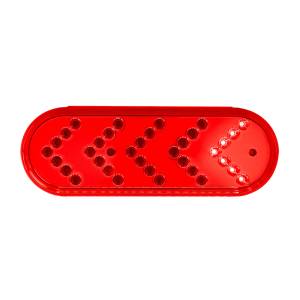 UNITED PACIFIC - 39476 - LUZ DE SEÑAL DE GIRO SECUENCIAL OVALADA REFLECTOR DE 35 LED DE 6" - LED ROJO/LEENTE ROJA