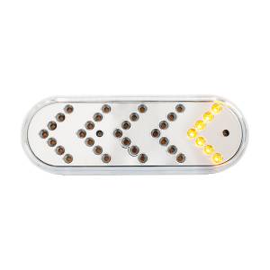 UNITED PACIFIC - 39477 - LUZ DE SEÑAL DE GIRO SECUENCIAL OVALADA CON REFLECTOR DE 35 LED DE 6" - LED ÁMBAR/LENTE TRANSPARENTE
