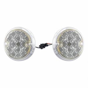 UNITED PACIFIC - 39560 - KIT DE LUZ DE DOBLE CARA REFLECTOR DE FUNCIÓN DOBLE DE 30 LED DE 3" - LED ÁMBAR Y ROJO / LENTE TRANSPARENTE